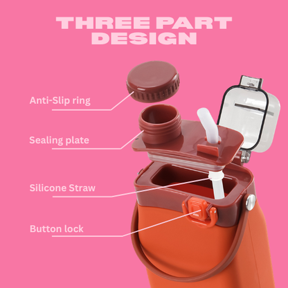 Sippaflow collapsible silicone travel water bottle
